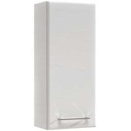 Pelipal Badezimmer Hängeschrank Quickset 376 in Weiß Hochglanz, 30 cm breit | Bad Wandschrank mit 1 Tür und 2 Glas-Einlegeböden