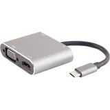 ShiverPeaks S/CONN maximum connectivity USB-DOCK--USB-C multiport Dockingstation, 4in1, HDMI, VGA, PD, Hub, Dockingstation + USB Hub