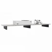 Vladon Game TV-Aufsatz 138,5 x 9,5 x 34,5 cm Schwarz matt/Sandgrau Hochglanz MDF/Spanplatte