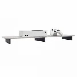 Vladon Game TV-Aufsatz 138,5 x 9,5 x 34,5 cm Schwarz matt/Sandgrau Hochglanz MDF/Spanplatte