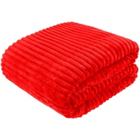 Cottonmarket Decken 170x210 cm - Zweiseitig Tagesdecke - Kuscheldecke Flauschig für Wintergarten und Balkon - Blanket für Terrasse - Gartenmöbel Überwurfdecke - Felldecke Rot