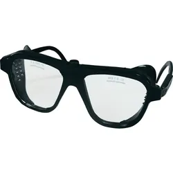 SCHMERLER Schutzbrille, EN 166 Bügel schwarz, Scheibe klar Nylon, Glas