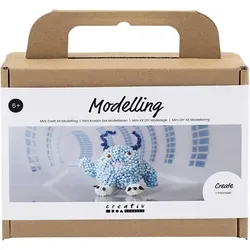 Creativ Company DIY Sets Modellieren Mini Kreativ Set Modellieren, Hellblau, Monster Bobby, Kreativ Box