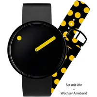 Picto 43388-SET Unisex Uhr Black and Yellow 40mm 5ATM