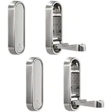 Generisch Kleiderhaken Klappbar 4er Set – Garderobenhaken Klappbar Silber aus Zinklegierung, Wandhaken Klappbar für Flur, Bad & Küche, Klapphaken Garderobe für Jacken, Handtücher & Taschen