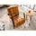Massivmoebel24 Sessel Echtleder 64 x 83 x 76 cm Cognac mit Armlehnen und Metallbeinen