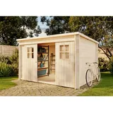 Gerätehaus Vera Gerätehaus aus Holz, Geräteschrank mit 19 mm Wandstärke, Gartenhaus mit Montagematerial Naturbelassen - Alpholz