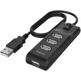 Hama USB-Hub 4 Ports USB 2.0 480 Mbit/s Ein-/Ausschalter