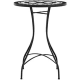 vidaXL Mosaik-Bistrotisch Ø 50 x 70 cm Schwarz/Weiß