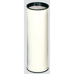 PROREGAL Klassischer runder Ascher mit Sieb, optimal für alle Raucherzonen | HxBxT 66x23x23cm | Verzinkter Stahl | Weiß | Ascher Aschenbecher