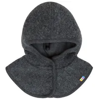 Joha Baby Kinder Unisex Schalmütze aufknöpfbar Balaclava Merino-Wolle, Größe:45, Farbe:koks Melange - 45