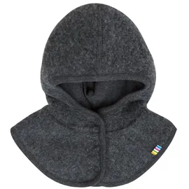 Joha Baby Kinder Unisex Schalmütze aufknöpfbar Balaclava Merino-Wolle, Größe:45, Farbe:koks Melange - 45