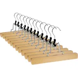 12 x Hosenbügel Klemmbügel VonBueren | Hosenspanner aus Holz | Kleiderbügel für Hosen | rutschfest | mit drehbarem Haken