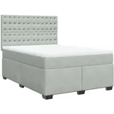 vidaXL Boxspringbett 140 x 200 cm Hellgrau