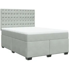vidaXL Boxspringbett 140 x 200 cm Hellgrau