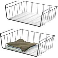 ELUNO Schrankkorb 2er Set inklusive Einlegeböden 40 x 30 x 20 cm grau