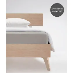 Spannbettlaken FLEURESSE "Comfort", grau, B:110-130cm L:200-220cm, Jersey-Elasthan, Obermaterial: 96% Baumwolle, 4% Elasthan, Laken, Spannbettlaken, langlebig & bügelfrei,Perfekte Passform durch POWER-STRETCH