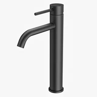 HANLIAN FORIOUS Schwarzer Hochglanz-Wasserhahn für Waschbecken, im Badezimmer,