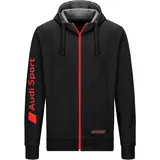 Audi Sport Sweatjacke Herren Größe 2XL schwarz Kapuzen-Sweatshirt 3132001806