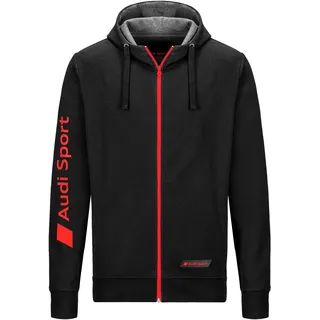 Audi Sport Sweatjacke Herren Größe 2XL schwarz Kapuzen-Sweatshirt 3132001806