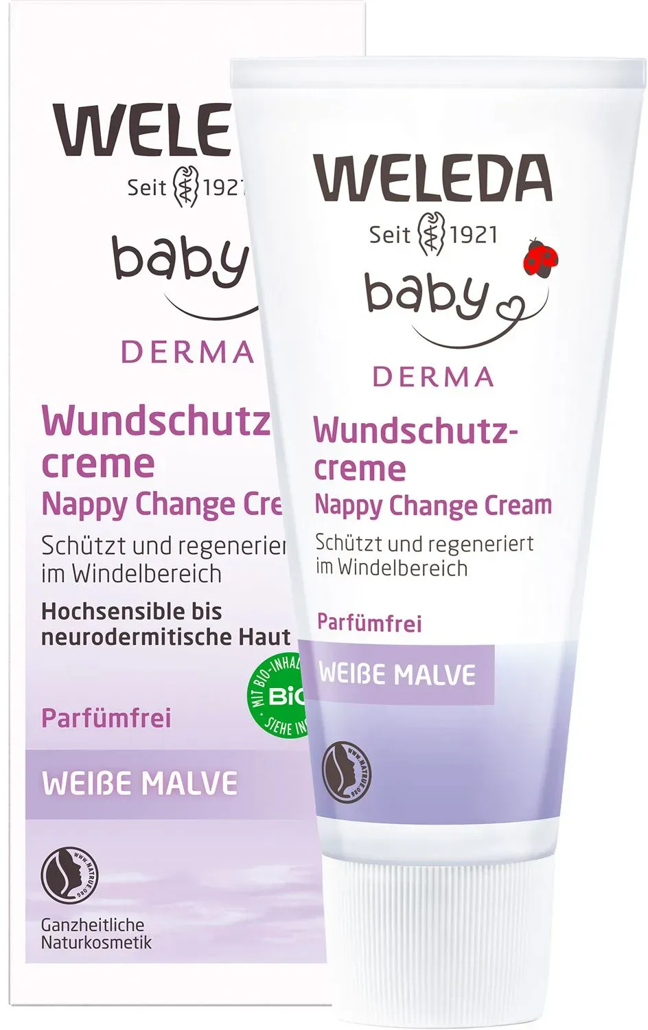 Weleda Baby Wundschutzcreme Weiße Malve - parfümfreie Windelcreme, schützt, regeneriert & pflegt