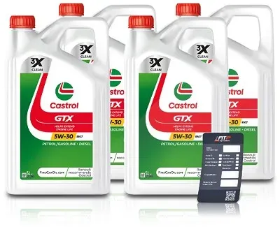 Castrol 20 L GTX 5W-30 RN17 + Ölwechsel-Anhänger [Hersteller-Nr. 15CC30]