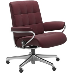 STRESSLESS Bürostuhl London Office Low Back Leder Rot Batick Bordeaux