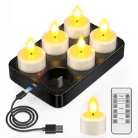 PChero LED Teelichter Wiederaufladbar mit USB-C Ladestation & Fernbedienung