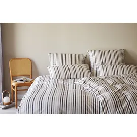 ELEGANTE Interlock Jersey Bettwäsche Waterstripe natur, 135x200 cm + 80x80 cm - beige