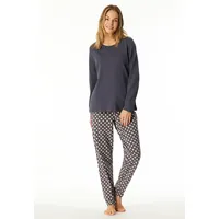 SCHIESSER Damen Schlafanzug lang mit Bündchen Baumwolle - Nightwear