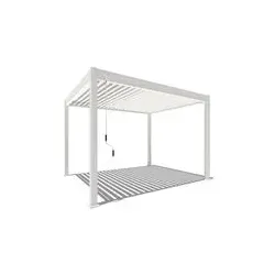 Weide Classic | Aluminium Pavillon | 3 x 3,6 M | Lamellendach weiß | Pergola freistehend