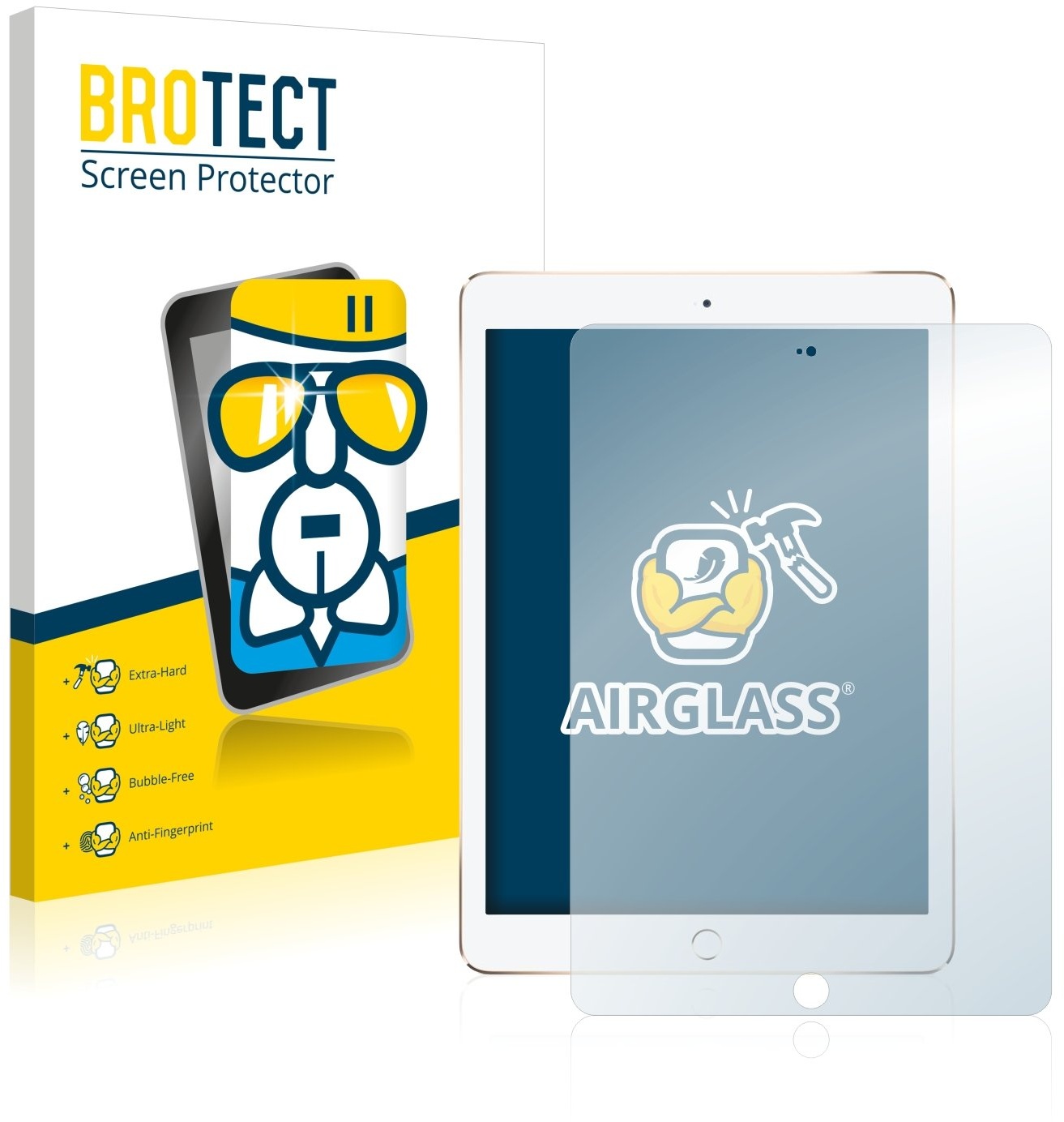 BROTECT Panzerglasfolie für Apple iPad Air 2 2014 Schutzglas Schutzfolie [Extrem Kratzfest 9H, Anti-Fingerprint, Ultra-Transparent]