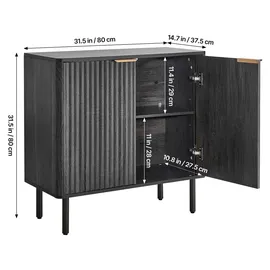 Vevor Buffetschrank 80 x 37,5 x 80 cm Schwarz