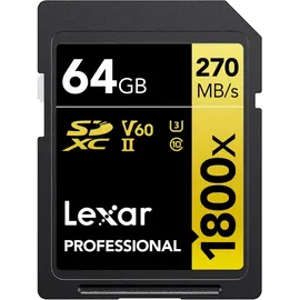 Lexar Professional SDXC Gold 64GB 1800x UHS-II V60 Preis nach Code NIKOLAUS