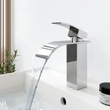 Meykoers Wasserhahn Armatur für Bad Wasserhahn Bad Standventil chrom Wasserhahn Einhebelmischer Badarmaturen(Mit Warm- und Kaltwasserleitungen)