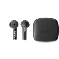 Sudio N2 Midnight Black - True Wireless Bluetooth Open-Ear Earbuds,Multipoint-Verbindung, integriertes Mikrofon für Anrufe, 30 Stunden Akku mit Ladehülle, IPX4 wasserfest, USB-C & kabelloses Laden