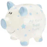 L & P Home & Gifts My First Sparschwein, blau, groß