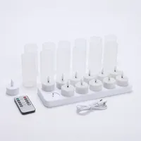 Wiederaufladbare Led-kerzen Mit Flackernder Flamme, Inklusive Fernbedienung, 12er-set Mit Ladestation Für Die Weihnachtsdekoration