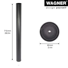 Wagner Möbelbein/Tischbein/Möbelfuß/Systemrohr TENO - 60 mm, individuell mit TENO System und QuickClick kombinierbar, Stahl schwarz, Tragkraft 50 kg - 12301001