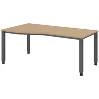 Bümö Schreibtisch Eiche, Nachbildung,Eiche, Rechteckig, 180x74x100 cm, FSC Mix,