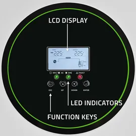 Qoltec Hybrid Off-Grid Solar Wechselrichter 3500W 24V MPPT BMS WLAN