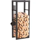 DanDiBo Ambiente Kaminholzregal Innen 96601 Metall 1,00 m Schwarz