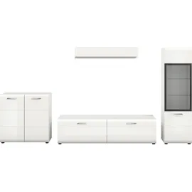 Home Affaire Wohnwand HOME AFFAIRE "FLORENZ, 4-teilige Wohn-Kombination, hochwertige MDF-Front", weiß hochglanz tiefzieh, B:305cm H:160cm T:41cm, Holzwerkstoff, Kastenmöbel-Sets, Wohnwand, Wohn-Kombination, Wohnzimmer-Möbel, Wohnzimmer,Kombination, Kombi