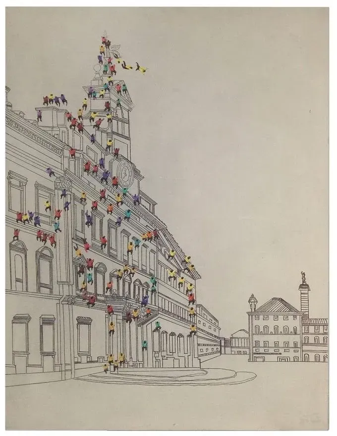 Kayoom Wandbild Öl Handgemalt Leinwand Moderner Urbaner Stil – Menschenmenge I | Kayoom