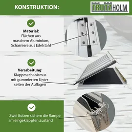 Trutzholm Rollstuhlrampe 184 cm Traglast 272 kg Alu klappbar Antirutsch