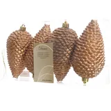 Kaemingk Christbaumschmuck Zapfen bruchfest 7 cm H 12 cm 4 Stück braun