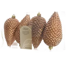 Kaemingk Christbaumschmuck Zapfen bruchfest 7 cm H 12 cm 4 Stück braun