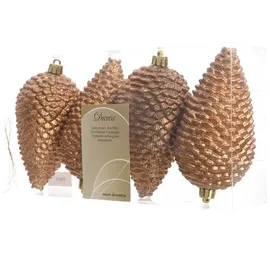 Kaemingk Christbaumschmuck Zapfen bruchfest 7 cm H 12 cm 4 Stück braun