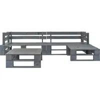 vidaXL Garten-Sofagarnitur 4-tlg. Grau