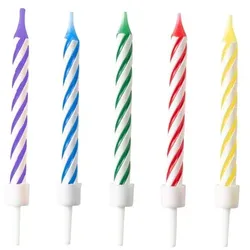 10 Geburtstagskerzen Regenbogen Farben
